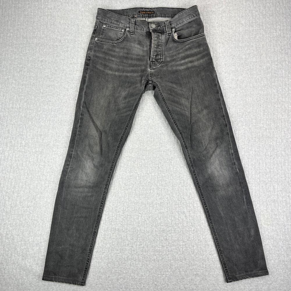 Nudie Jeans Co‎ Jeans Men 29X27 1/2 faded black Slim Fit Organic Cotton  Pants